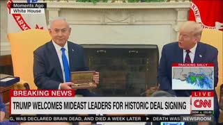 Trump gives BiBi the key to the White House there telling you in your face who controls United State