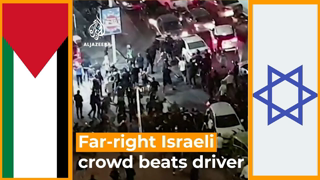 Far-right Israeli crowd beats driver in Bat Yam | AJ #shorts