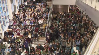 Students walk out in response to anti-semitic graffiti at Walt Whitman High School