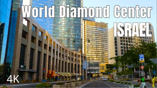 Driving downtown Tel-Aviv. Israel World Diamond Center