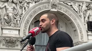 Lowkey speaking at the Al Quds March & Rally, Westminster, London