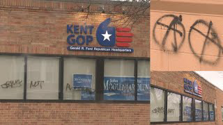 'Deeply disappointed': Kent GOP headquarters vandalized with anti-Semitic messages