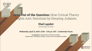 Jews Out of the Question: How Critical Theory Fights Anti-Semitism by Denying Judaism