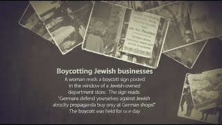 A boycott sign posted on a Jewish-owned store