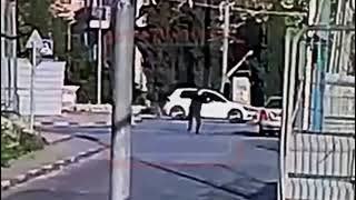 The Arab terrorist shot at the car with the Orthodox Jews and then ran away.