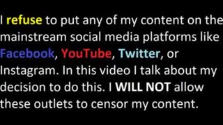 I Will NOT Publish Content to YouTube, Facebook or Twitter