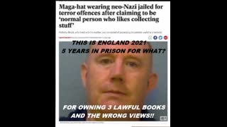 WHITE british man gets 5yrs prison for 3 lawful books & wrong views