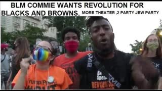 BLM COMMIE WANTS REVOLUTION FOR BLACKS & BROWNS MORE 2 PARTY JEW PARTY THEATER