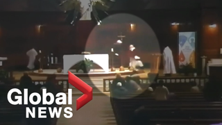 Montreal priest stabbed: Video captures violent attack during morning mass