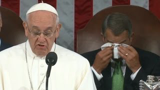 Pope Francis brings Catholic puppet to Rome congressman John Boehner to tears