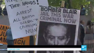 Iraq war report: protests against Tony Blair