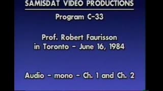 AVOF Prof Robert Faurisson in Toronto (1984)