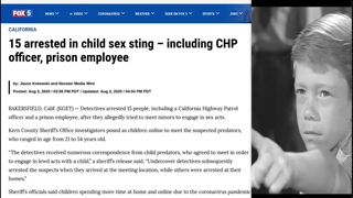 15 arrested in child sex sting including CHP officer, prison employee