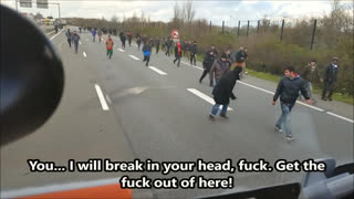 Hungarian Truck Driver Gets Angry At Inconsiderate Migrants