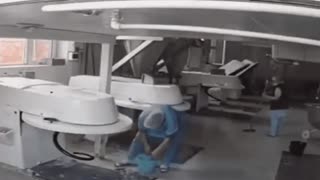 A bakery worker dies while cleaning one of the kneading machines...