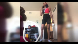 MOM TWERKS While Her BABY HOLDS A GUN LIVE on FB