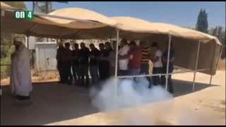 Jewish Soldiers tear gas Muslims for praying