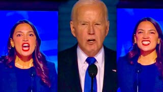 Horse Mouth AOC Steals DNC Clown Show From Fake Biden Screaming About Zionist Donald Trump