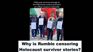 Why Are Rumble Brighteon BitChute Censoring Holocaust Survivors Exposing Israel Gaza Genocide