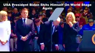 Biden Poops His Pants On World Stage At D Day Ceremony In France JewSA Becomes LaughingStock Again