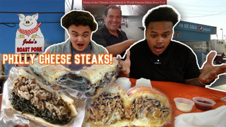 Trying John's Roast Pork & Huge Cheesesteak!