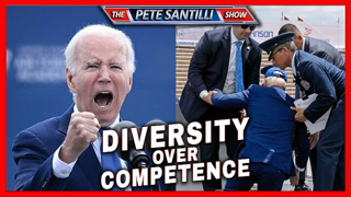 Shabbos Goy Joe Biden Screaming About Diversity: "That's Why We're Strong!" ... And Then He Falls