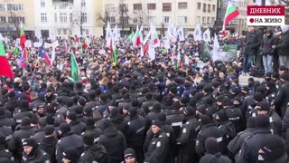 Bulgaria 12.01.2022. Bulgarian Parliament under siege. People riot against the compulsory vaccination and discriminatory green certificate.