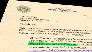 Federal Reserve Bank President "Stunned" - FOIA Update