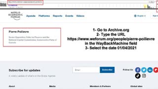 Pierre Poilievre the canadian leader of the Conservative Party EXPOSED as a member of the WEF