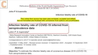 Taux de mortalitÃ© du Covid-19, 0,23%, article de John Ioannidis publiÃ© par l'OMS 14102020