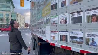 Tom Marrazo - a truck covered in photos of those killed by the Covid vaccines sits in Ontario