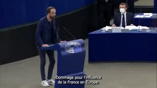 Manuel Bompard au parlement EuropÃ©en Ã  Macron