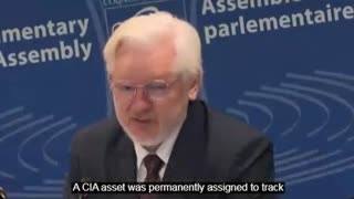 Jullian assange at EU - CIA Director pompeo and the CIA asset targeted assange and his family