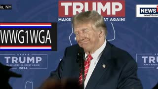 WWG1WGA a smile that says a lot - Donald Trump in Laconia A Day Before New Hampshire Primary