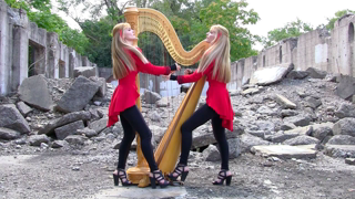 METALLICA â€œOneâ€ - 2 Girls 1 Harp (Harp Twins) HARP METAL