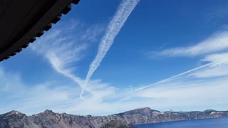 Chem trails at Crater lake