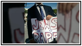 Man With "Jews Rape Kids" Sign | Body Cam | United States | 20180813