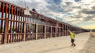 WOW! Fed Up Man Stops People From Climbing Over Border Wall With A Ladder!