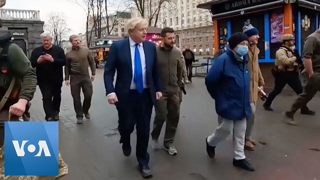 Military Snickers - Boris Johnson, Volodymyr Zelenskyy on Walkabout in Kyiv