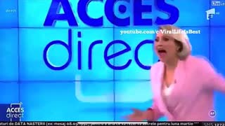 NAKED PERSON THROWS BRICK AT TV PERSONALITY LIVE ON SET - THE CRAZY FILES