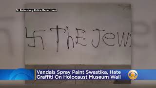 Swastika & Hate Graffiti on Florida Holocaust Museum Wall