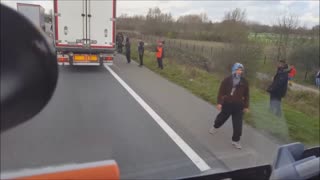 Hungarian Truck Driver Angry at Illegal Immigrants