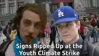 One Youth Not Deceived, then Signs Ripped Up at the Youth Climate Strike – 5 of 6