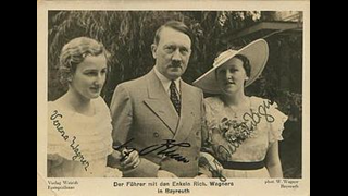 Adolf Hitler with Verena and Friedelind Wagner in 1938