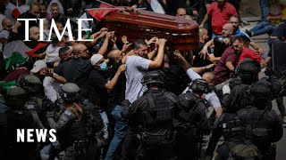 (((They))) attack the coffin with the dead body of journalist Shireen Abu Akleh