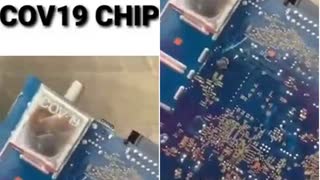 5G MAST WORKER EXPOSES THE COVID-19 CHIP ON THE CIRCUIT BOARD