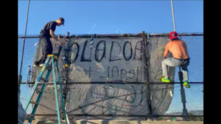 HOLOCAUST DENIAL BANNER DROP