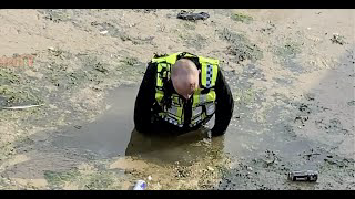 Police Officer falls in Human Sh*t Water!!!