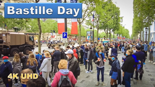 Les rÃ©volutionnaires et leurs masques sur  Bastille Day 2021- Walking Tour, Paris France [4K]