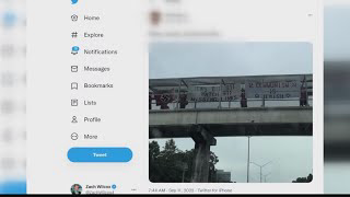 Antisemitic messages displayed above Jacksonville overpass